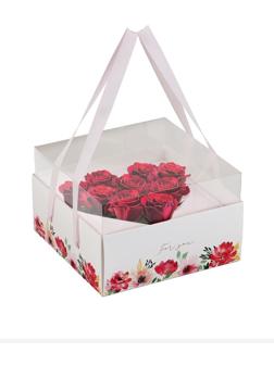 Коробка для цветов с формовым вкладышем и PVC крышкой «Цветы для тебя», 23.5 х 23.5 х 15 с