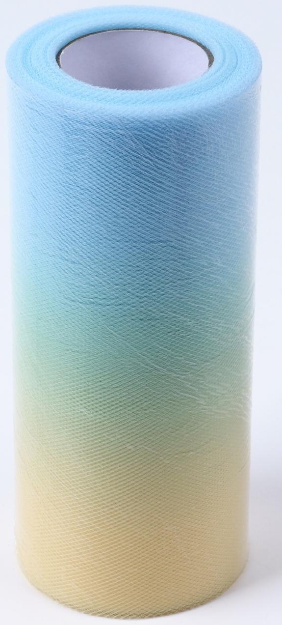 Фатин, 15 см, 23 ± 1 м, 11 ± 1 г/кв.м, цвет жёлто-голубой градиент №2