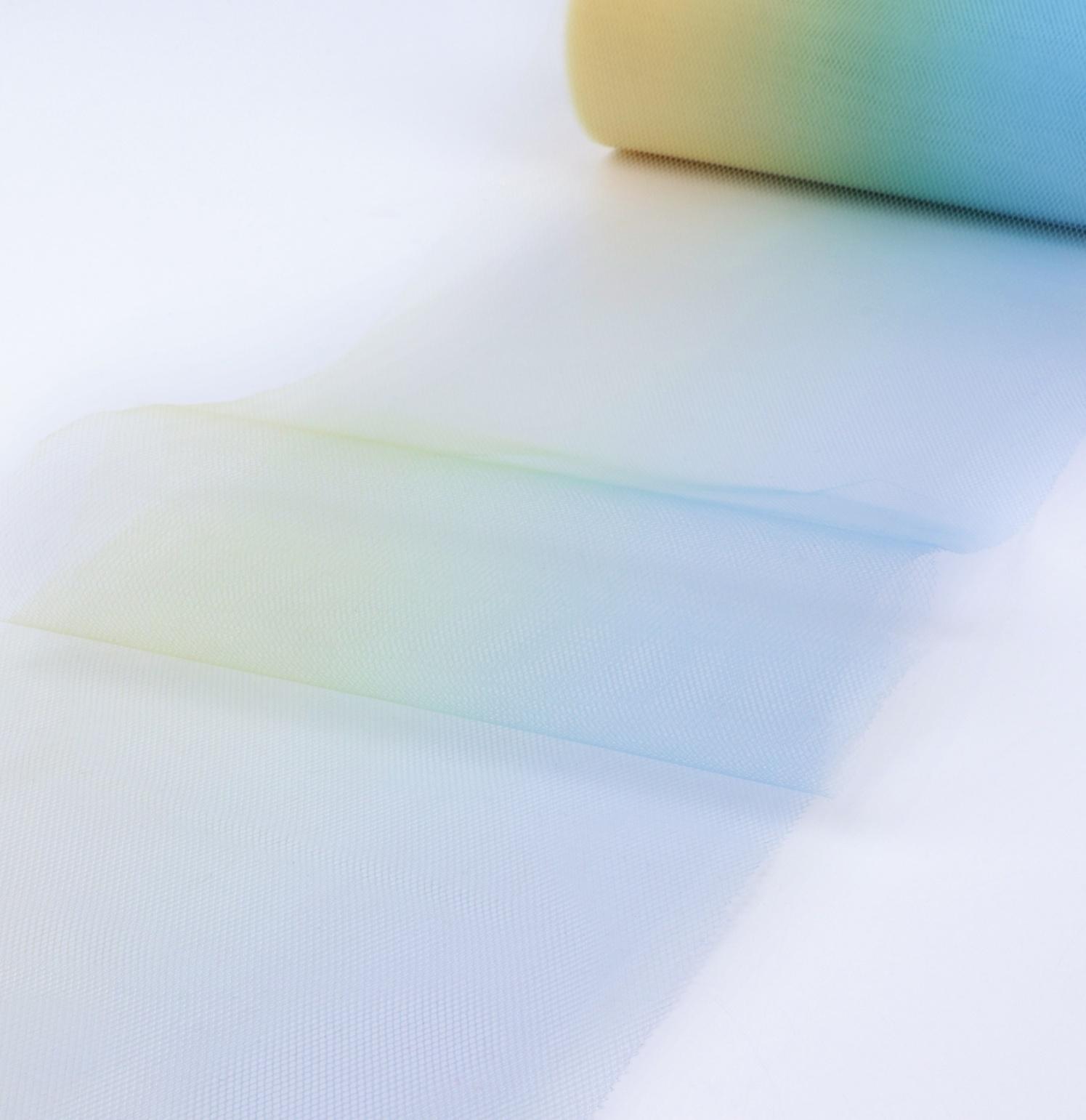 Фатин, 15 см, 23 ± 1 м, 11 ± 1 г/кв.м, цвет жёлто-голубой градиент №2