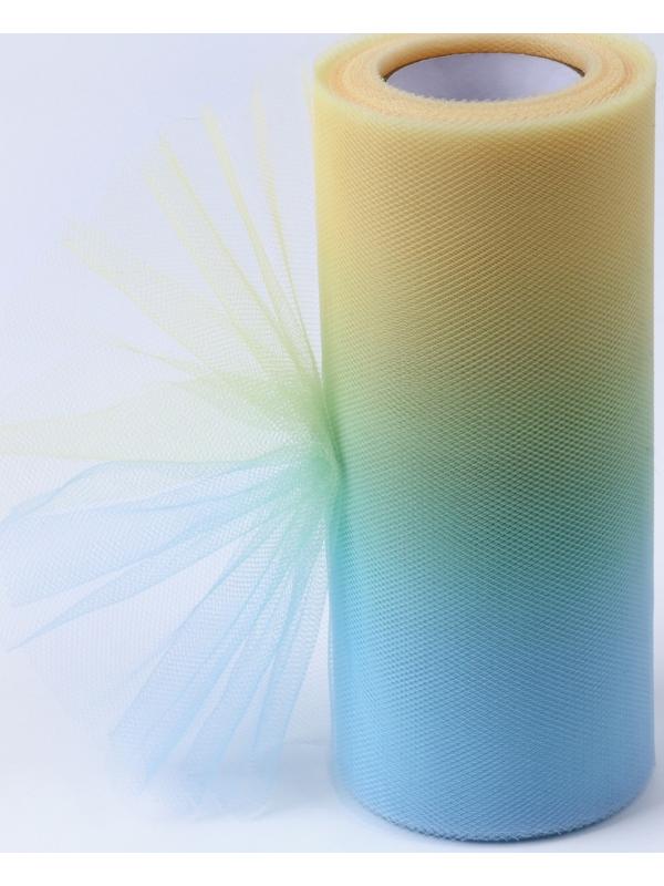 Фатин, 15 см, 23 ± 1 м, 11 ± 1 г/кв.м, цвет жёлто-голубой градиент №2