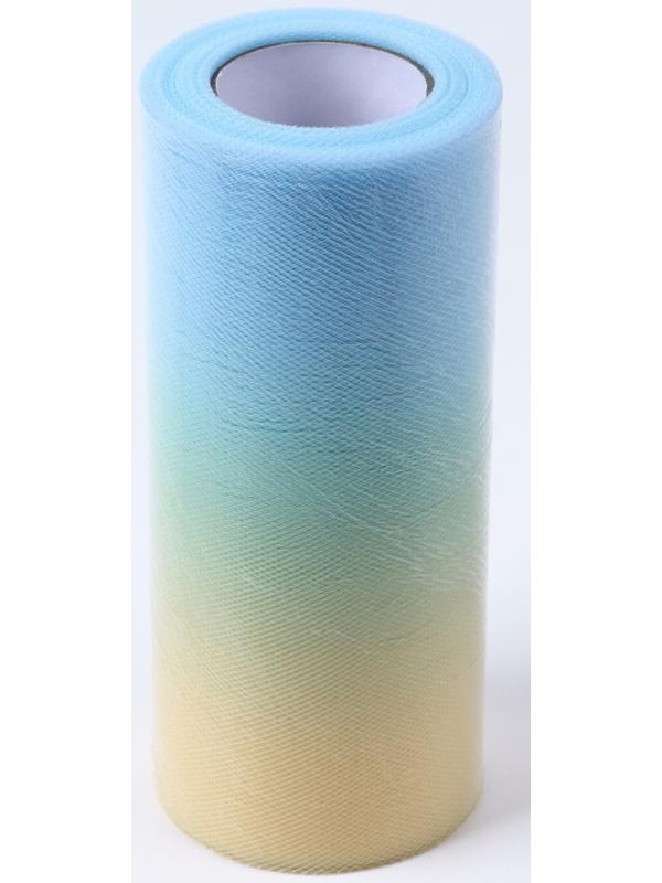 Фатин, 15 см, 23 ± 1 м, 11 ± 1 г/кв.м, цвет жёлто-голубой градиент №2
