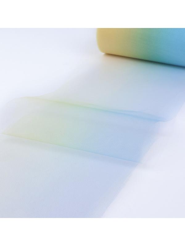 Фатин, 15 см, 23 ± 1 м, 11 ± 1 г/кв.м, цвет жёлто-голубой градиент №2