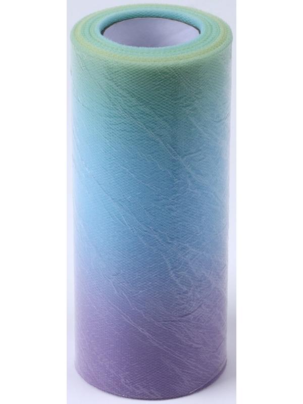 Фатин, 15 см, 23 ± 1 м, 11 ± 1 г/кв.м, цвет зелёно-голубой градиент №6