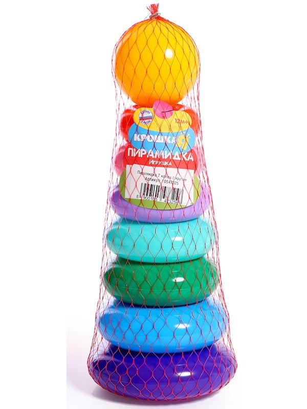 Пирамидка детская, 7 колец, с шаром