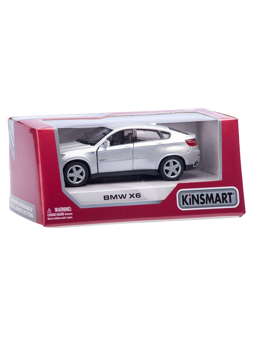 Металлическая машинка Kinsmart 1:38 «BMW X6» KT5336W инерционная в инд. коробке / Микс