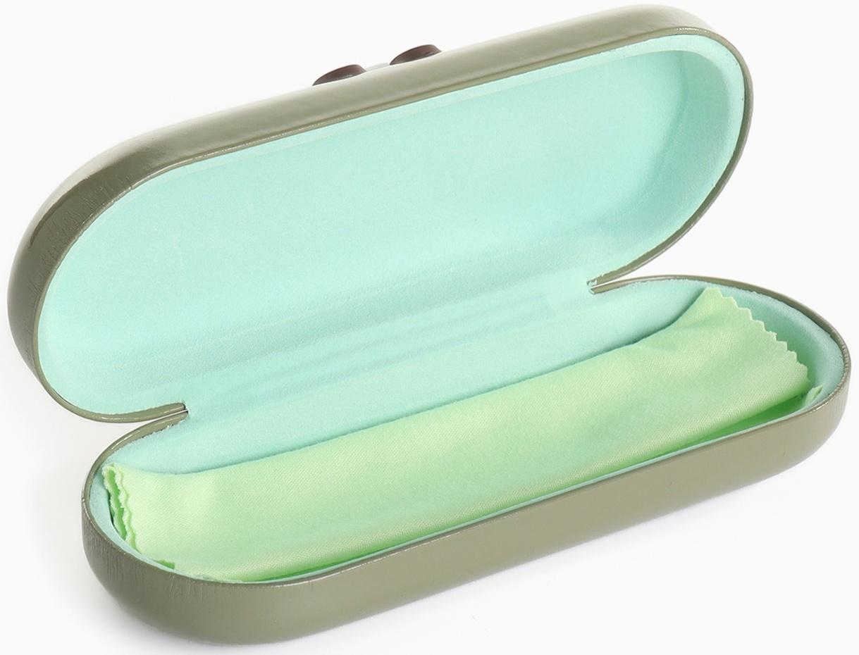 Футляр для очков на хлопушке, длина 16 см, цвет зелёный