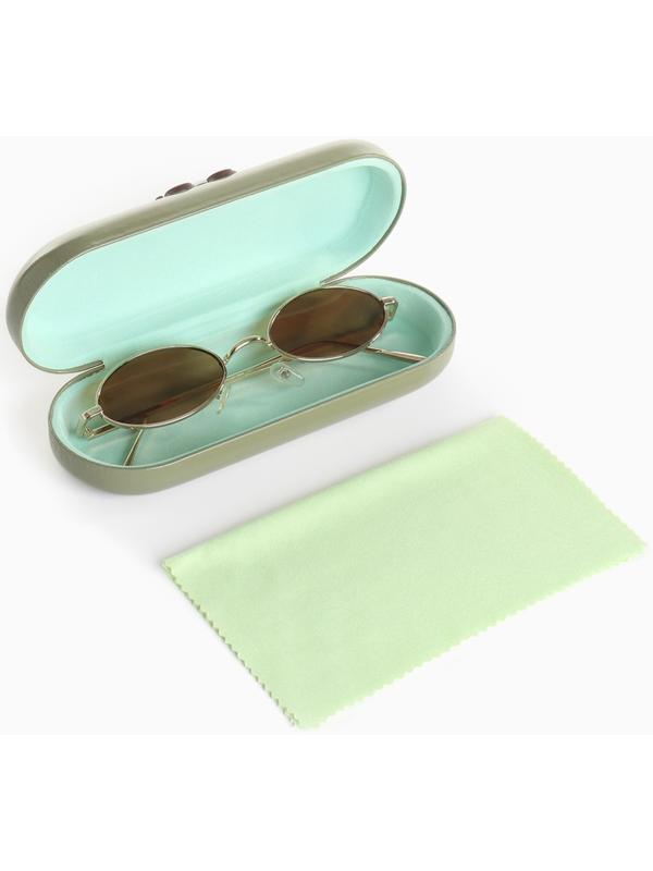 Футляр для очков на хлопушке, длина 16 см, цвет зелёный