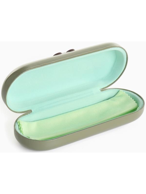 Футляр для очков на хлопушке, длина 16 см, цвет зелёный