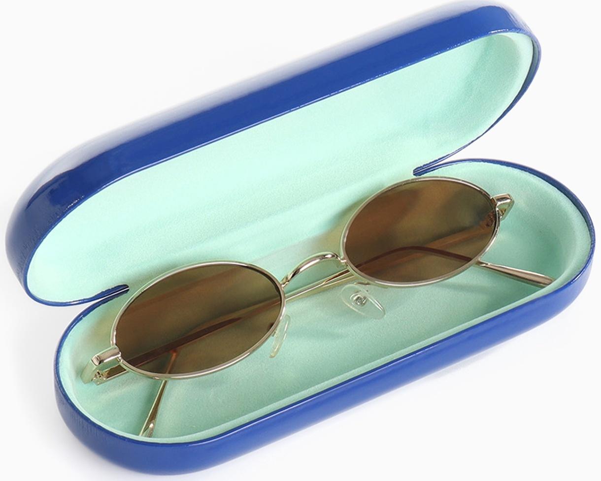 Футляр для очков на хлопушке, длина 16 см, цвет синий