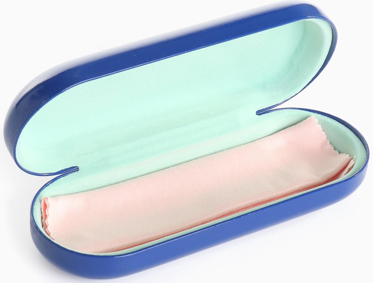 Футляр для очков на хлопушке, длина 16 см, цвет синий