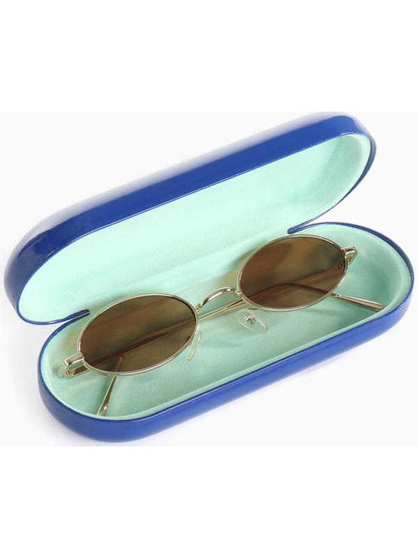 Футляр для очков на хлопушке, длина 16 см, цвет синий