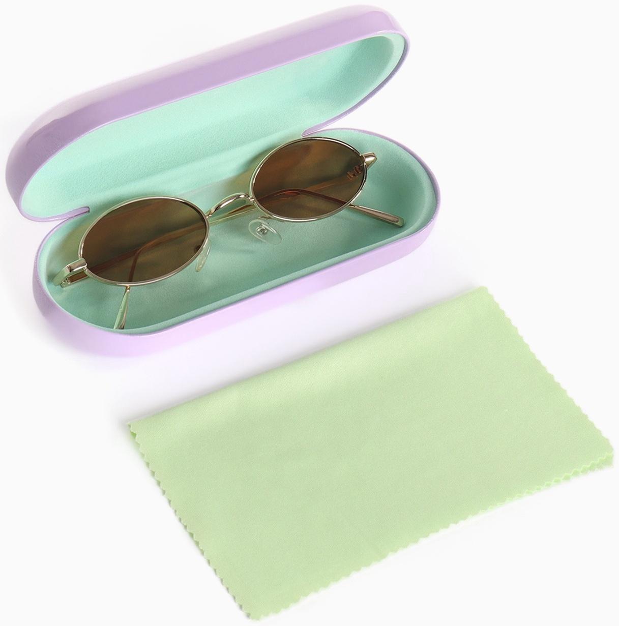 Футляр для очков на хлопушке, длина 16 см, цвет сиреневый