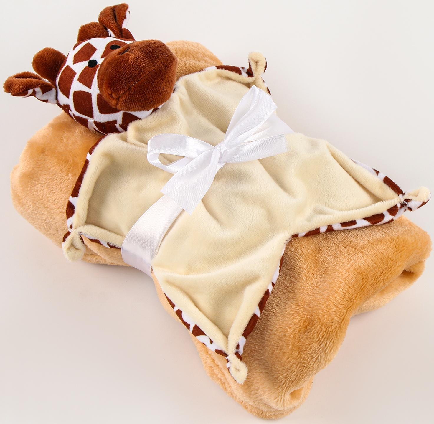 Набор подарочный: Комфортер 27 см + плед 71х125 см, «Жираф»