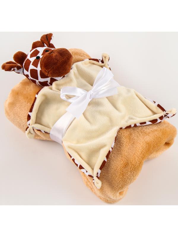 Набор подарочный: Комфортер 27 см + плед 71х125 см, «Жираф»