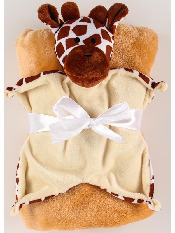 Набор подарочный: Комфортер 27 см + плед 71х125 см, «Жираф»