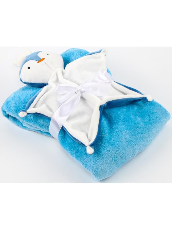 Набор подарочный: Комфортер 27 см + плед 71х125 см, «Пингвин»