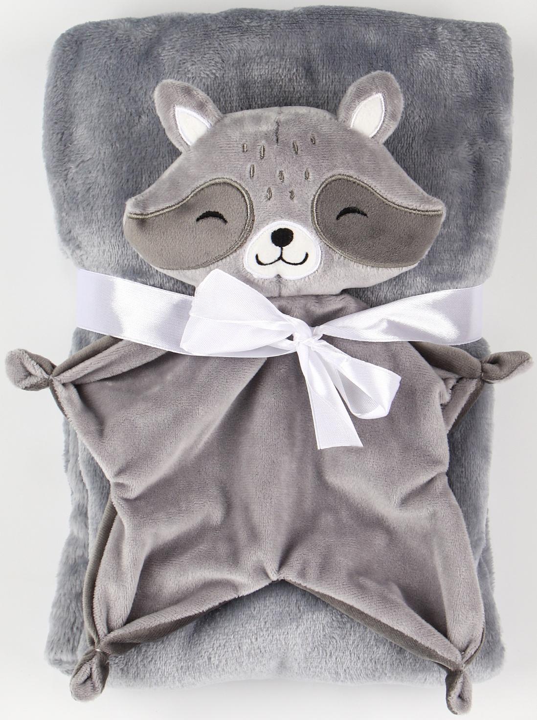 Набор подарочный: Комфортер 27 см + плед 71х125 см, «Енот»