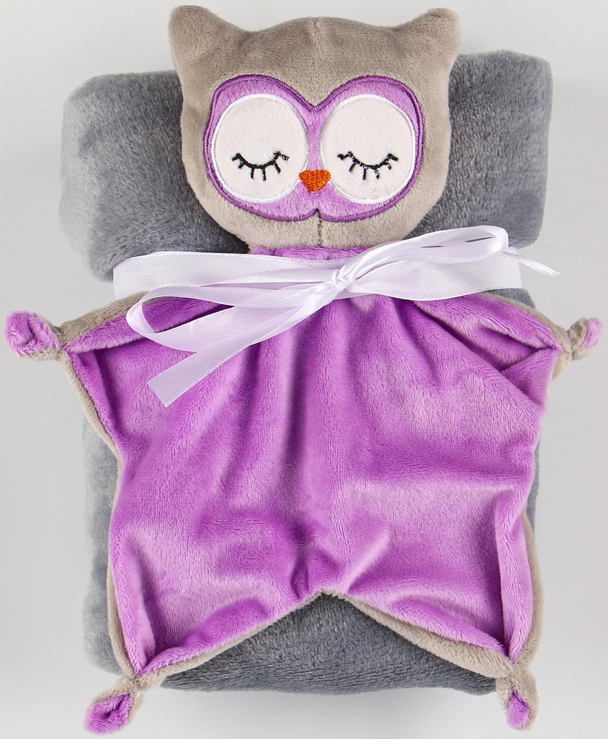 Набор подарочный: Комфортер 27 см + плед 71х125 см, «Сова»