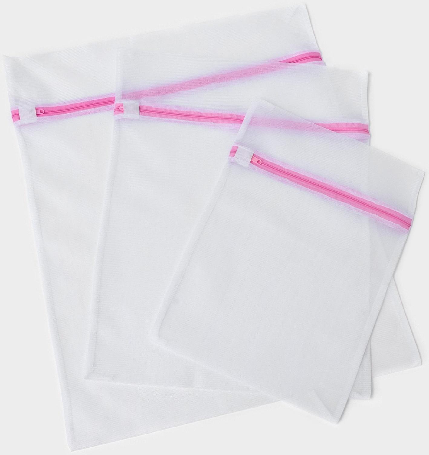 Мешки для стирки, 4 шт: L= 60×50, M=50×40, S=40×30, Цилиндр=15×16, цвет белый