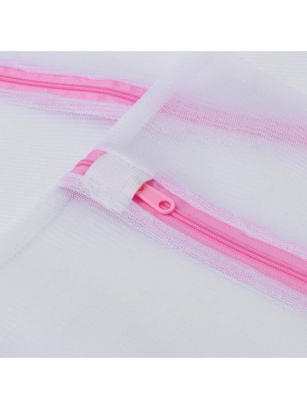 Мешки для стирки, 4 шт: L= 60×50, M=50×40, S=40×30, Цилиндр=15×16, цвет белый