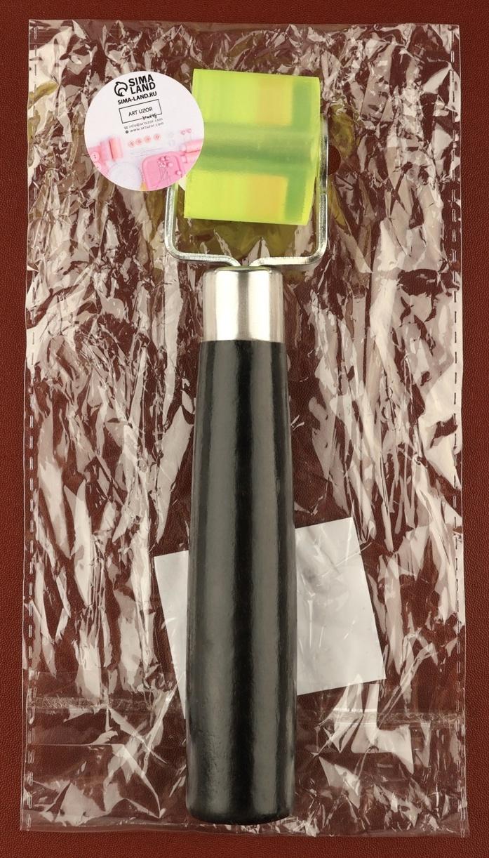 Роллер для клеевых работ с кожей, 17 × 2,9 см, дерево/силикон