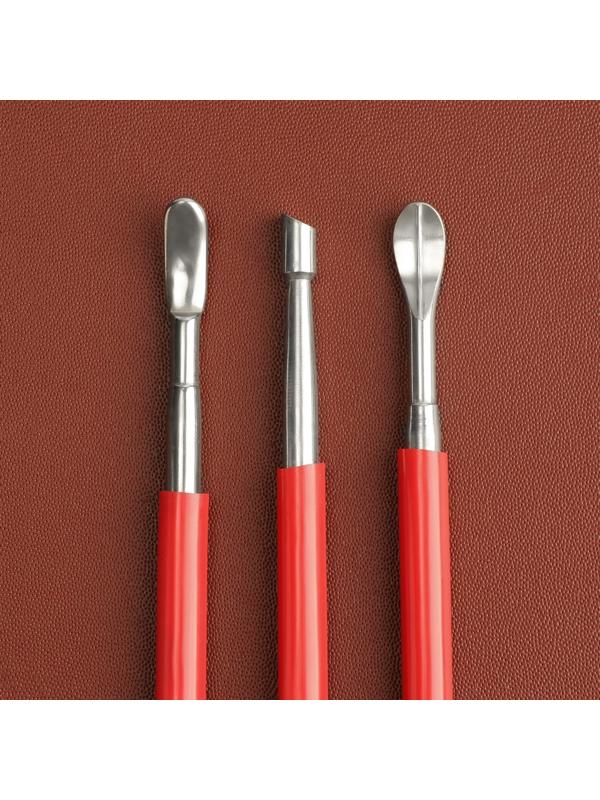 Набор двусторонних кардин для тиснения по коже, 3 шт, 16 см, цвет красный