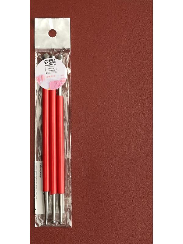 Набор двусторонних кардин для тиснения по коже, 3 шт, 16 см, цвет красный