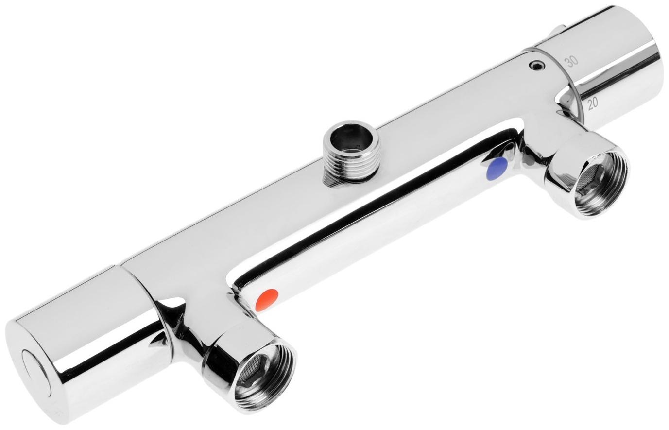 Смеситель для душа ZEIN Z4481, термостат, шланг 150 см, лейка 12.5 см, 5 режимов, хром