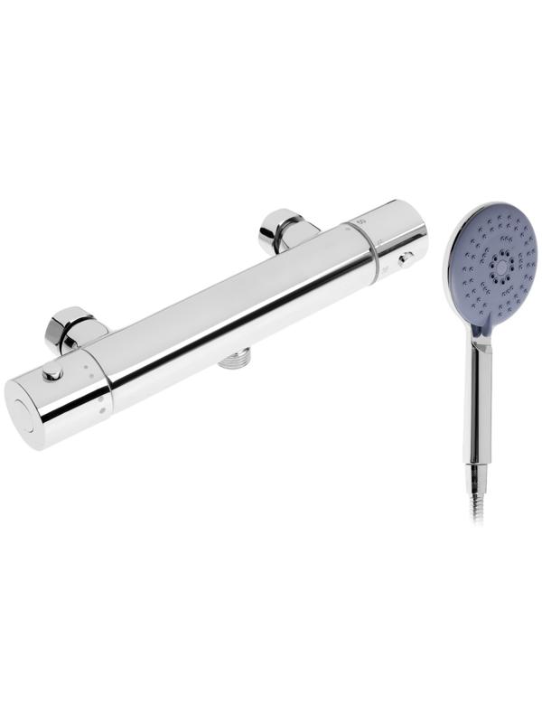 Смеситель для душа ZEIN Z4481, термостат, шланг 150 см, лейка 12.5 см, 5 режимов, хром
