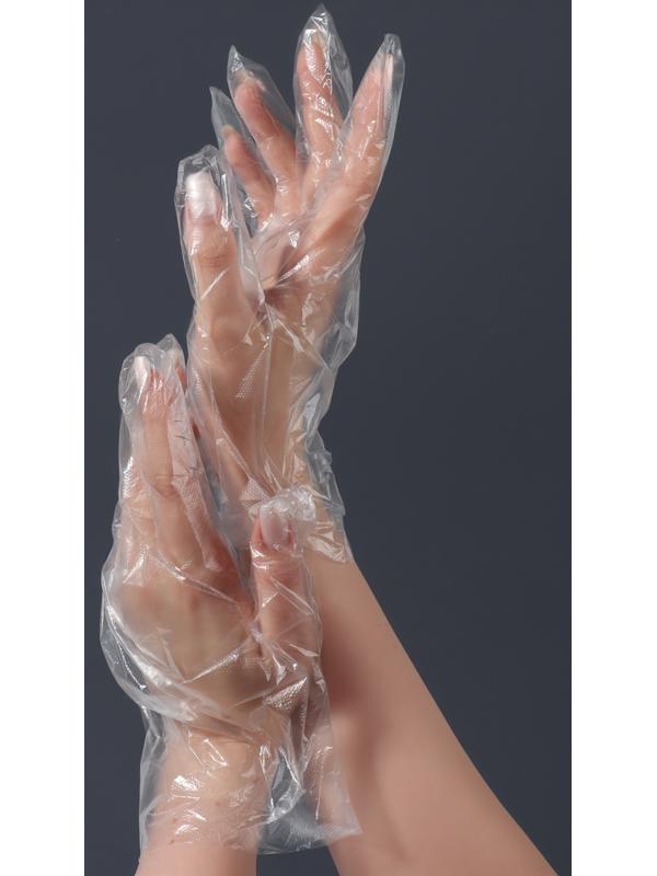 Перчатки одноразовые, универсальный размер, 100 шт, 0,4 микр, прозрачные