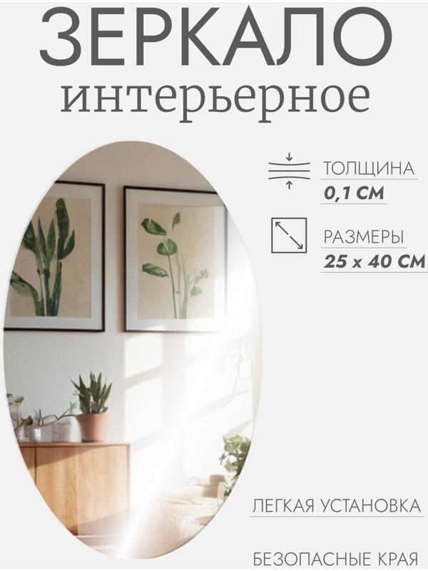 Интерьерное зеркало для декорирования, без рамы, 25 × 40 см