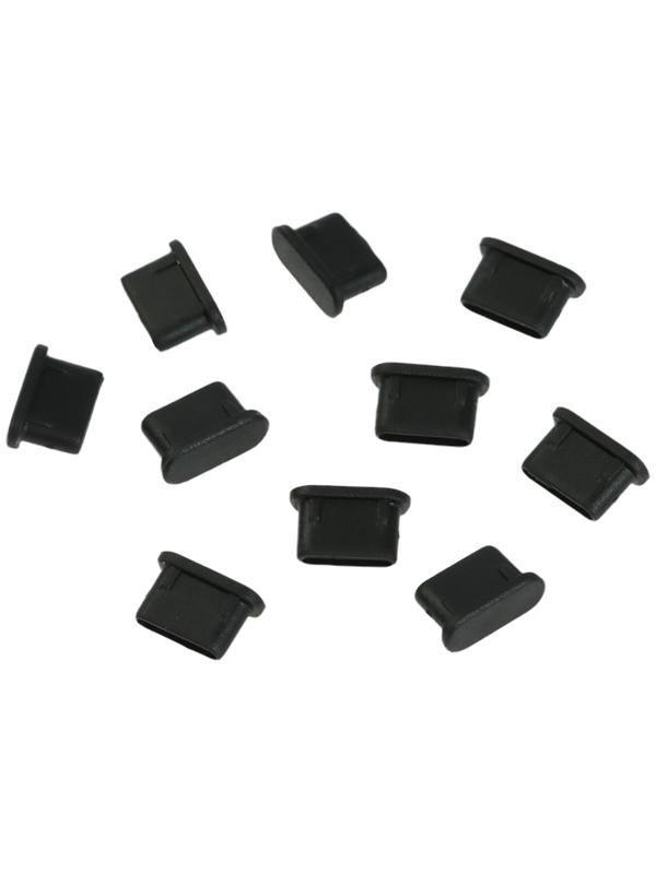 Заглушка Type-c, чёрный, пластик, набор 10 шт