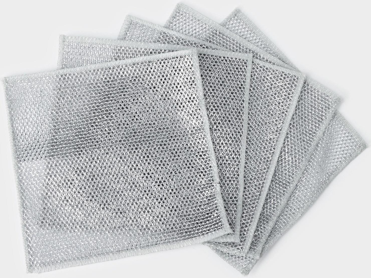 Салфетка для мытья посуды, металлическая, однослойная, 5 шт, 19×19 см