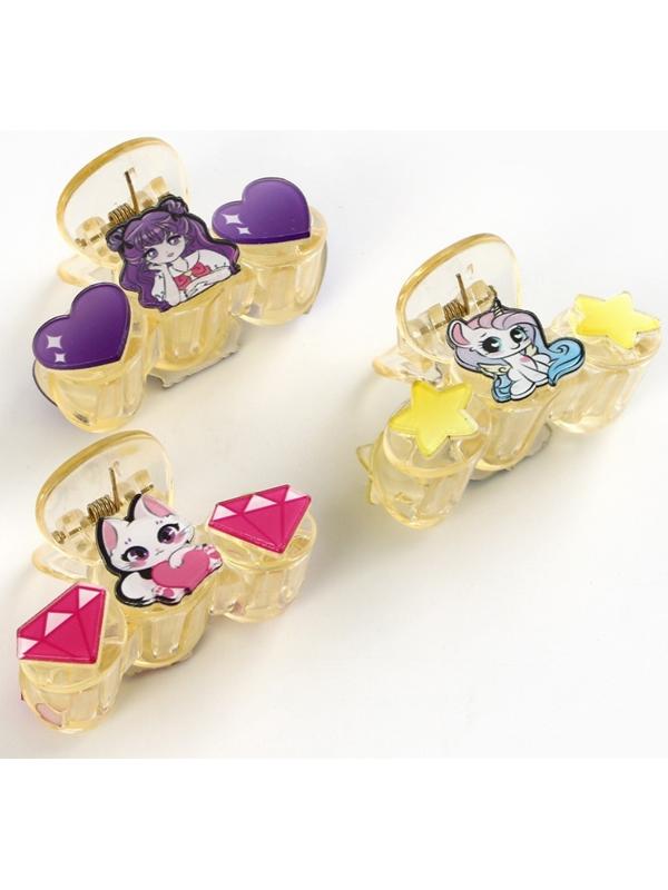 Краб для волос, 5.5 х 3.5 х 2 см МИКС