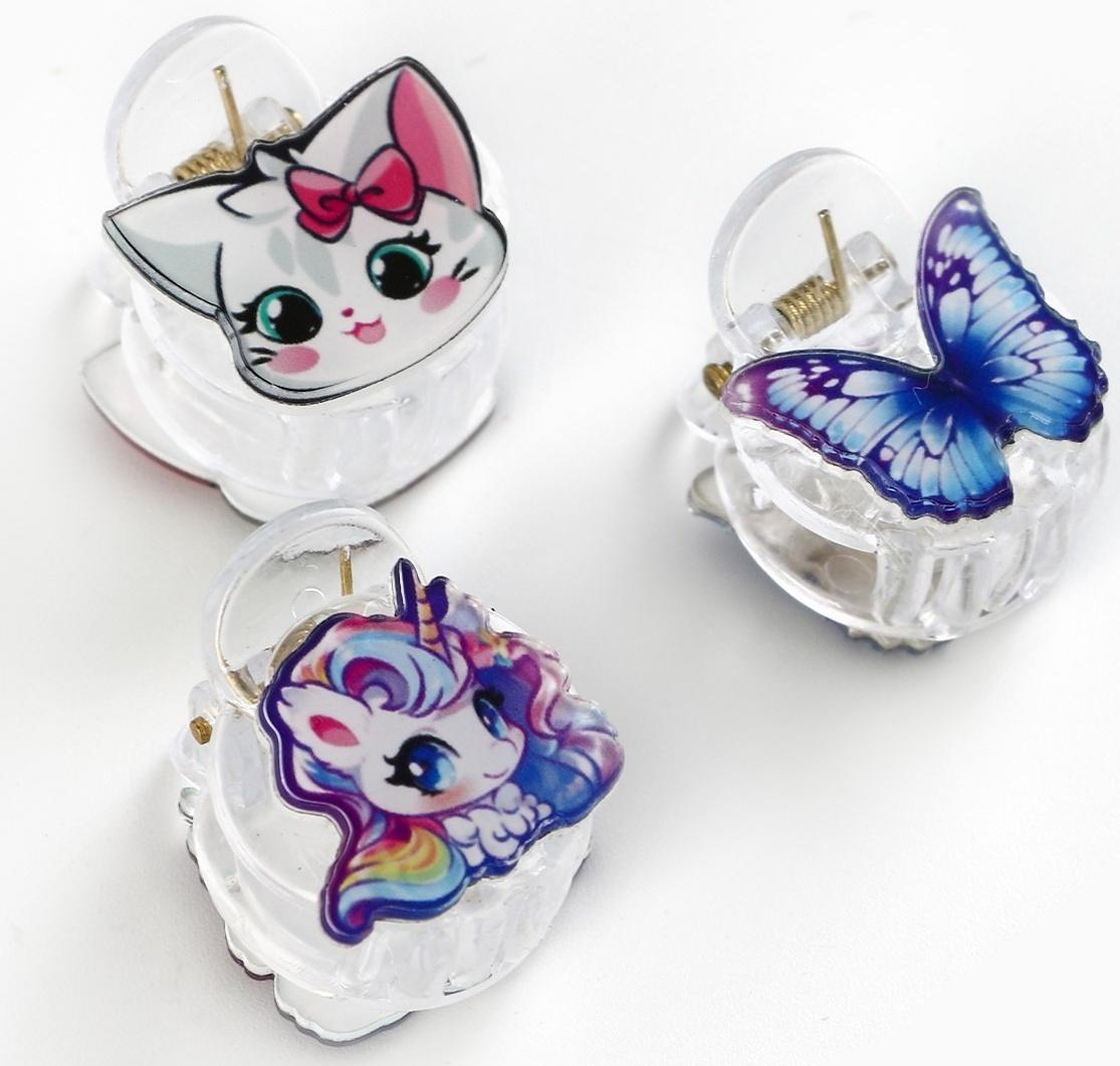 Краб для волос, 2.5×2×2 см, МИКС