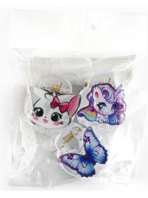 Краб для волос, 2.5×2×2 см, МИКС