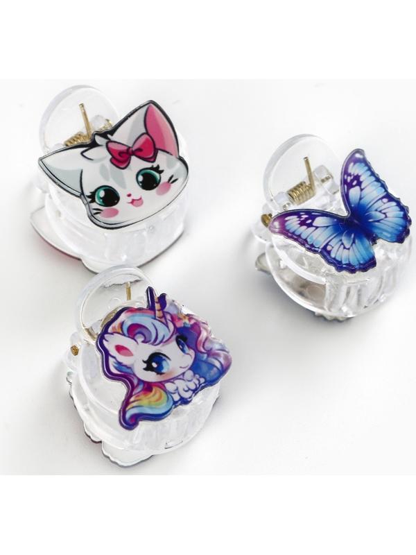 Краб для волос, 2.5×2×2 см, МИКС