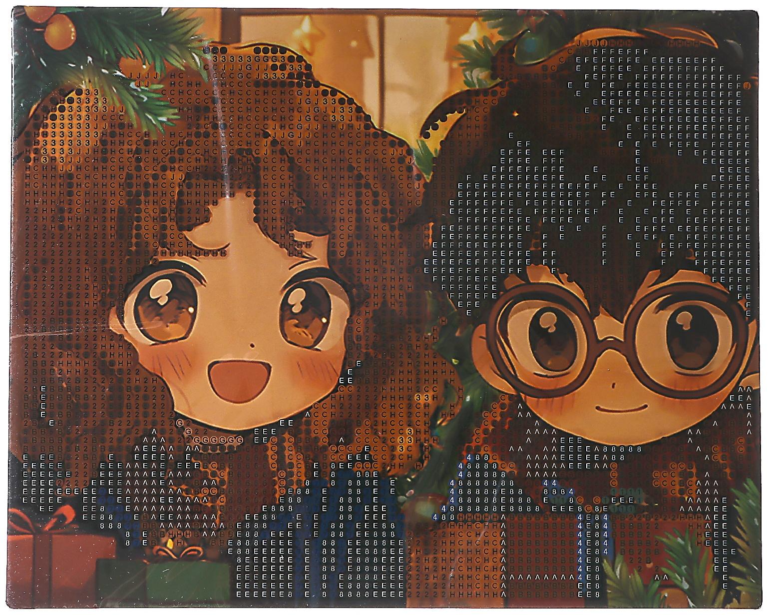 Алмазная мозаика на новый год с частичным заполнением «Друзья», 20 х 25 см, набор для творчества