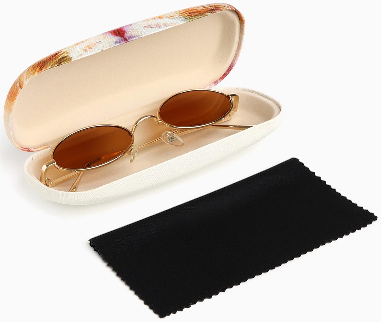 Футляр для очков на хлопушке, длина 16 см, цвет рыжий