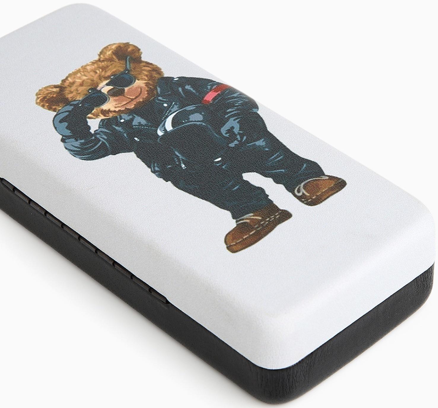 Футляр для очков на хлопушке, длина 16 см, цвет белый