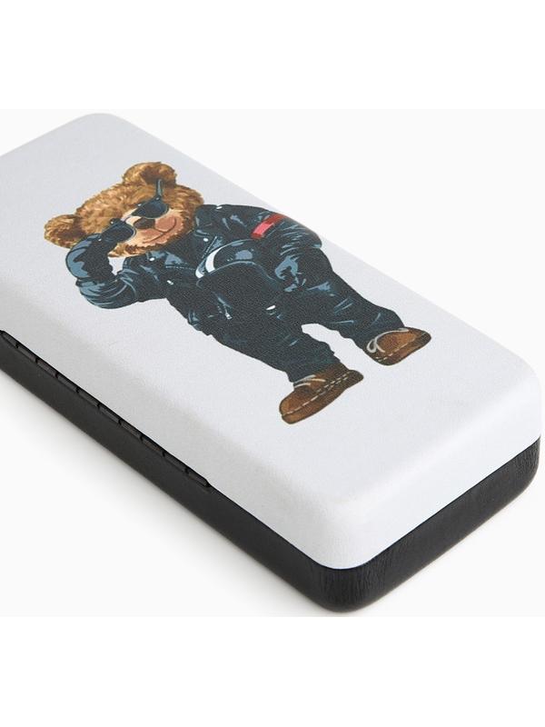 Футляр для очков на хлопушке, длина 16 см, цвет белый