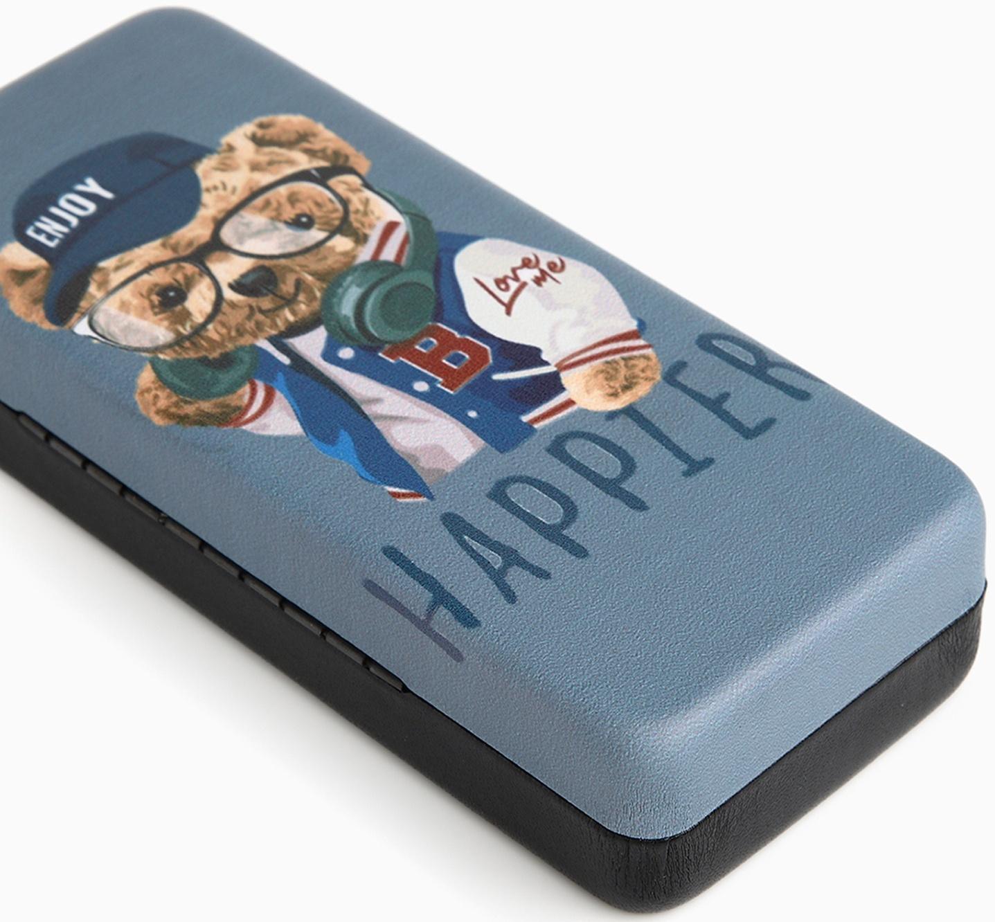 Футляр для очков на хлопушке, длина 16 см, цвет серый