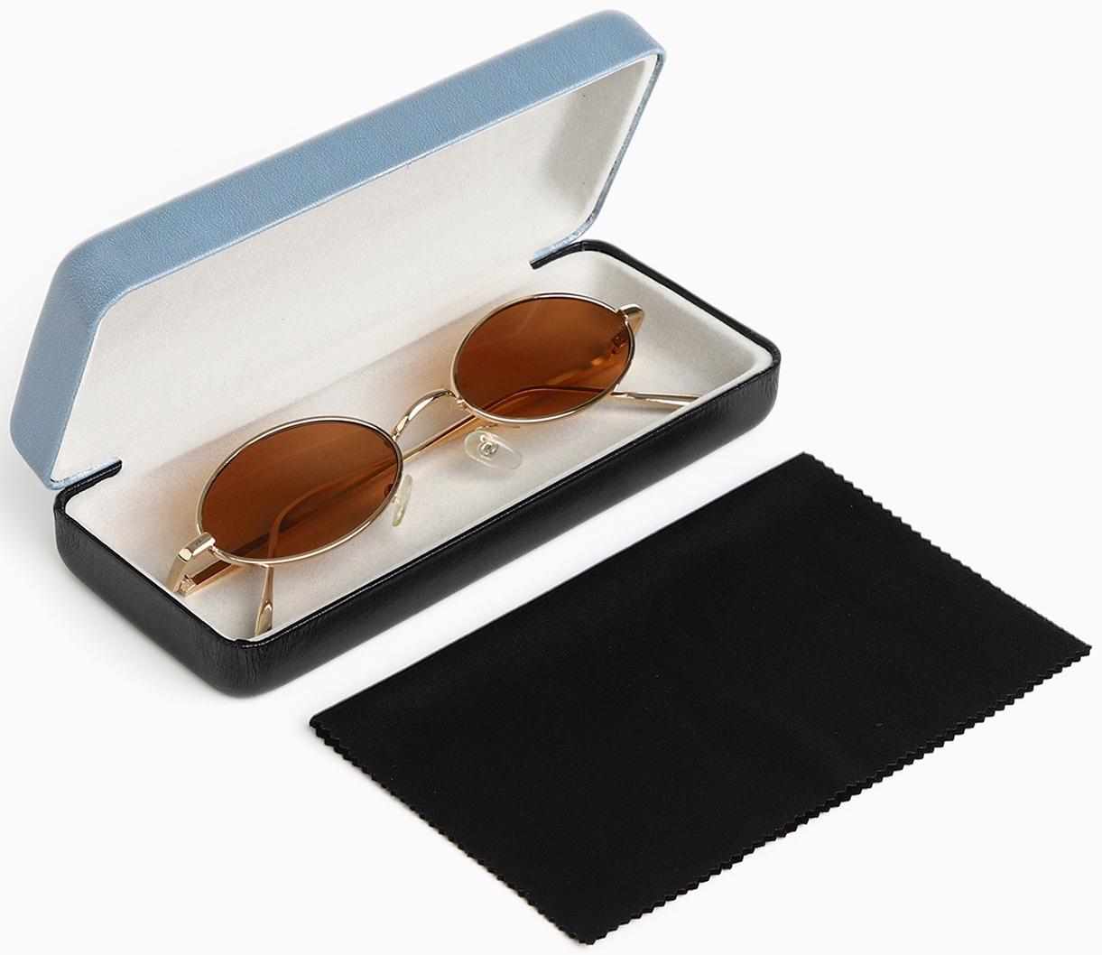 Футляр для очков на хлопушке, длина 16 см, цвет серый