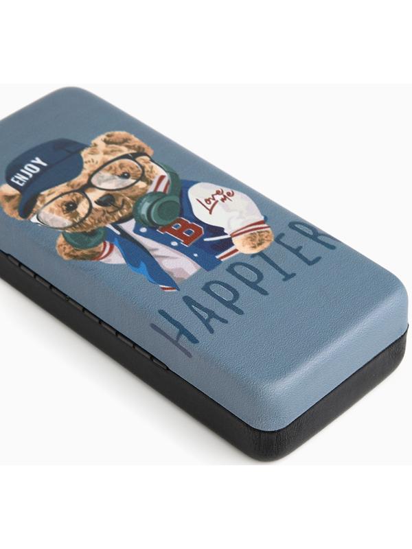 Футляр для очков на хлопушке, длина 16 см, цвет серый