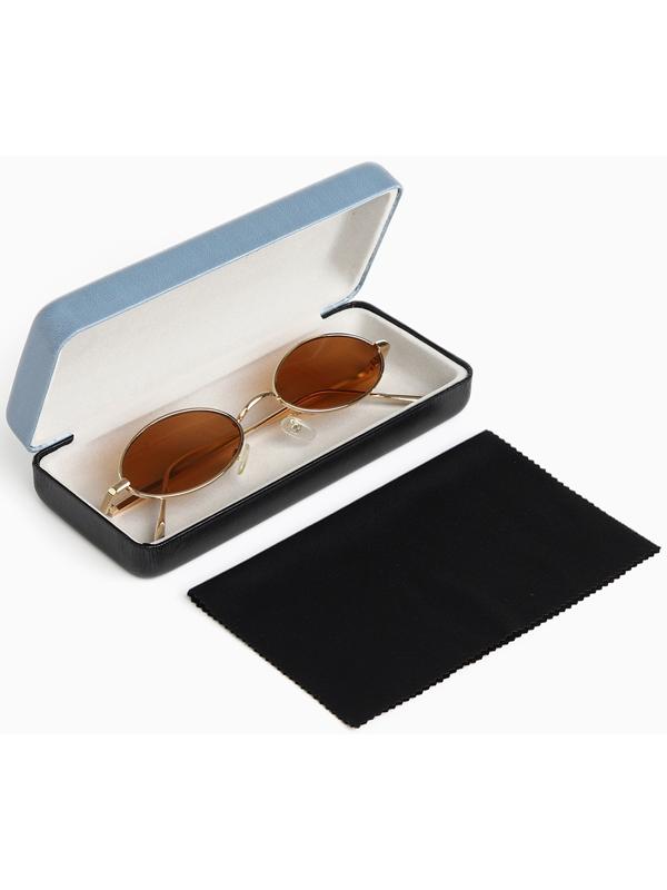 Футляр для очков на хлопушке, длина 16 см, цвет серый