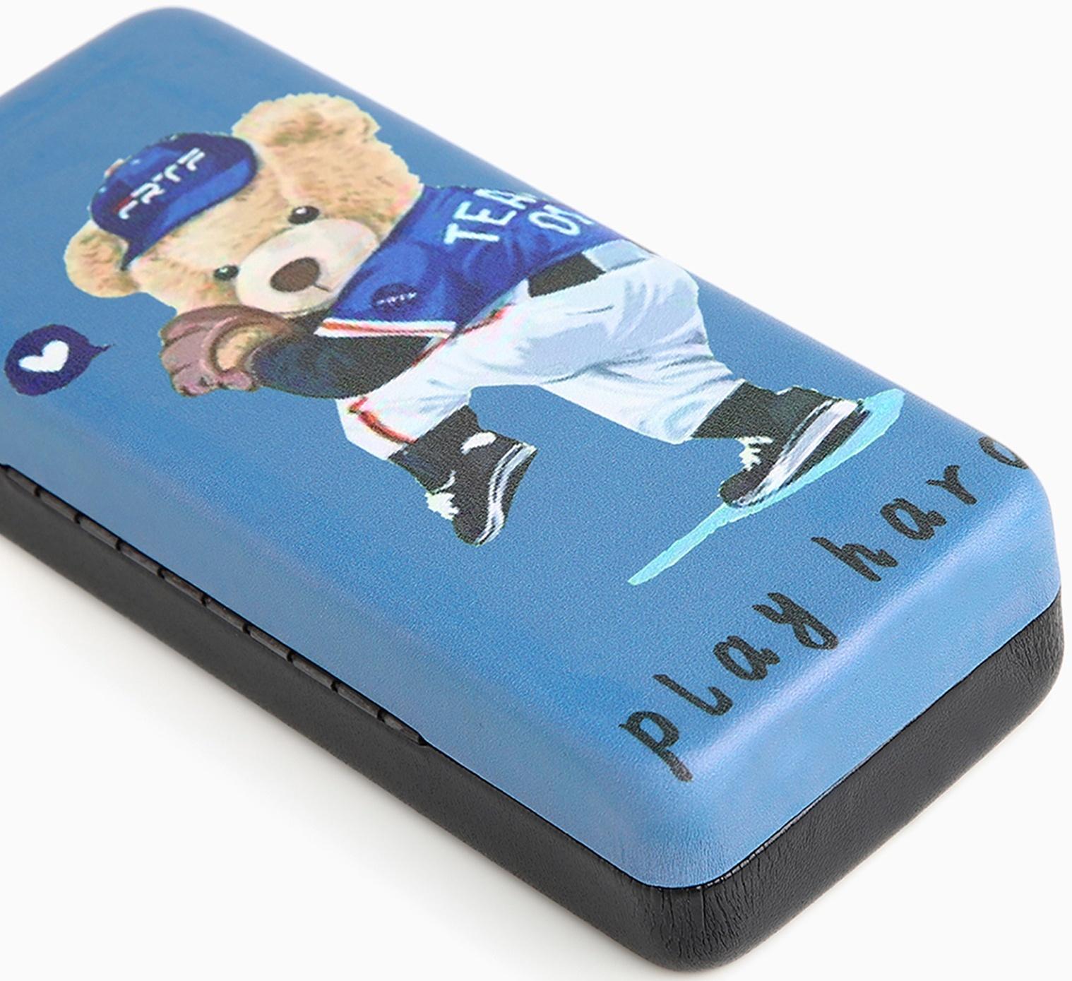 Футляр для очков на хлопушке, длина 16 см, цвет синий