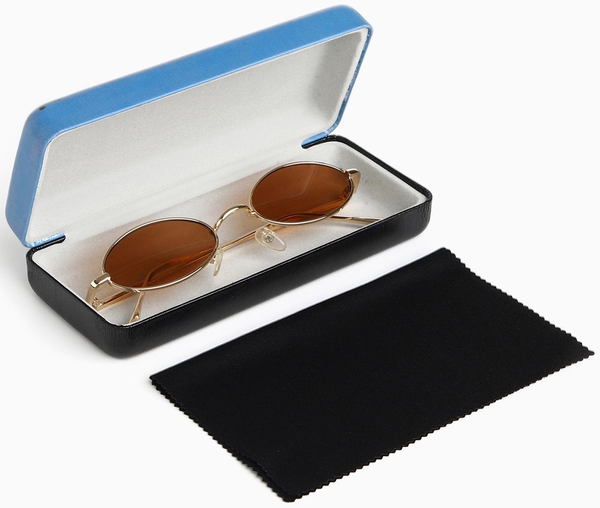 Футляр для очков на хлопушке, длина 16 см, цвет синий