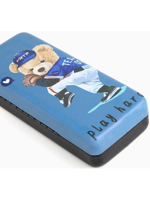 Футляр для очков на хлопушке, длина 16 см, цвет синий