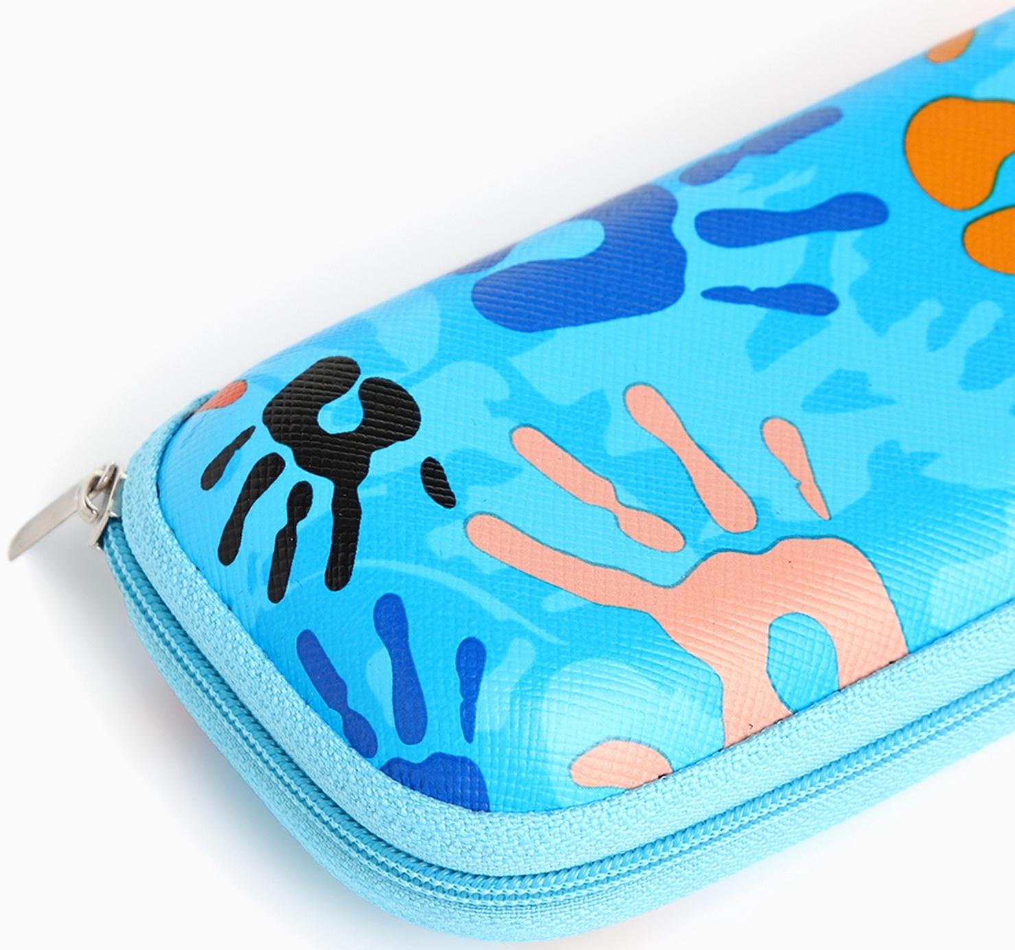 Футляр для очков на молнии, длина 16,5 см, цвет голубой