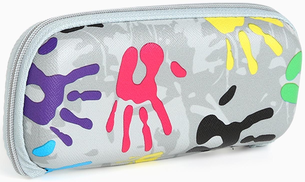 Футляр для очков на молнии, длина 16 см, цвет серый